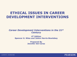 ETHICAL ISSUES IN CAREER DEVELOPMENT
