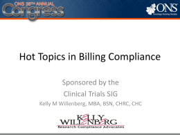 Hot Topics in the Field of Billing Compliance