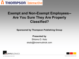 Exempt and Non-Exempt Employees