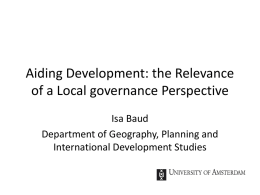 aiding development lecture series 2010-2011