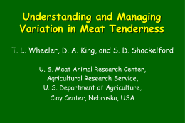 Understanding and Managing Variation in Meat Tenderness