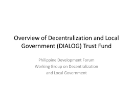 (DIALOG) Trust Fund - Philippines Development Forum