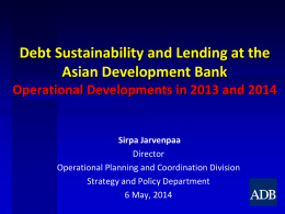 Debt Sustainability and Lending at the Asian