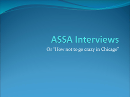 ASSA Interviews
