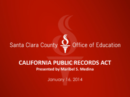 California Public Records Act PowerPoint