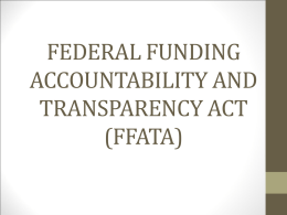 FEDERAL FUNDING ACCOUNTABILITY AND TRANSPARENCY ACT