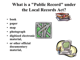 What is a "Public Record" under the Local Records Act?