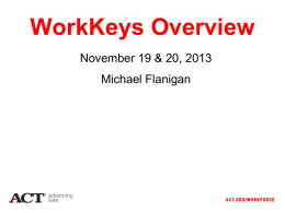 WorkKeys Presentation - Mike Flanigan ()