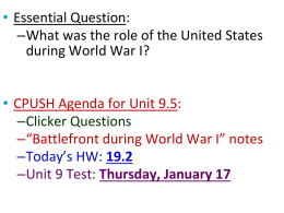 The Battlefront and Homefront During WWI (PowerPoint)