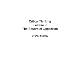 The square of opposition - David Kelsey`s Philosophy Home Page