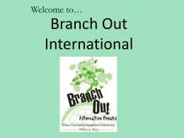 Branch Out Mission - College of William and Mary