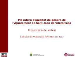 Pla Intern d`Igualtat - Ajuntament de Sant Joan de Vilatorrada