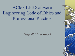 ACM/IEEE Software Engineering Code of Ethics and Professional