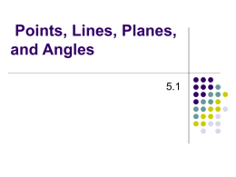 Points, Lines, Planes, and Angles