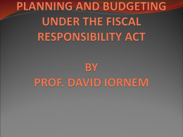 planning and budgeting under the fiscal responsibility act