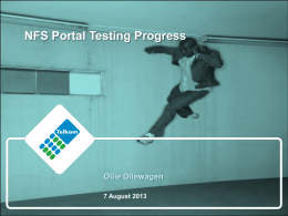 NFS Portal Testing Progress
