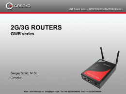 Geneko 2G & 3G Routers Presentation