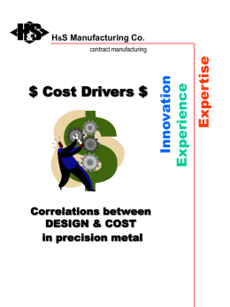 Cost Drivers - H&S Manufacturing Co.
