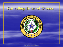 CO – Internal Orders