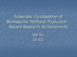 Anaerobic Co-digestion of Biomass for Methane Production