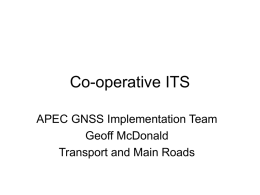 Co-operative ITS - Asia-Pacific Economic Cooperation