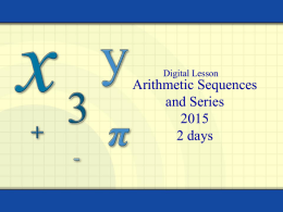 8.2 Arithmetic Sequences and Series