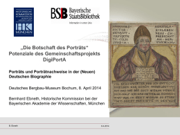 Die Deutsche Biographie – Aktive Vernetzung Portraits und