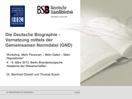 GND - Neue Deutsche Biographie