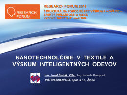 Nanotechnológie v textile a výskum inteligentných odevov