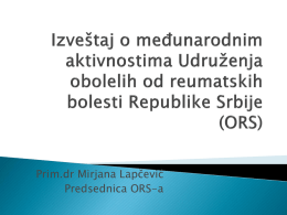 Slide 1 - Prezentacija Udruženja obolelih od reumatskih bolesti Srbije