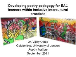 Developing poetry pedagogy for EAL learners