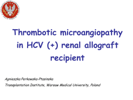 Thrombotic microangiopathy in HCV (+) renal allograft recipient