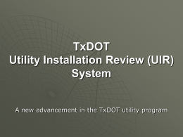 Utility Installation Review System