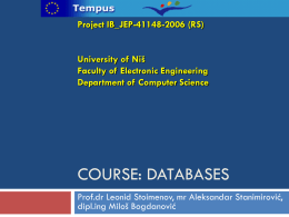 Databases - Tempus Project Site
