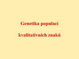 Genetika populací kvalitativních znaků