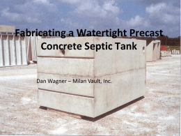 Fabricating a Watertight Precast Concrete Septic Tank