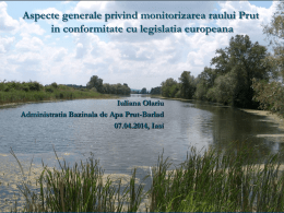 General aspects concerning the monitoring of Prut River, according