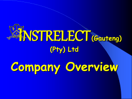 INSTRELECT (Gauteng) (Pty) Ltd Company Overview