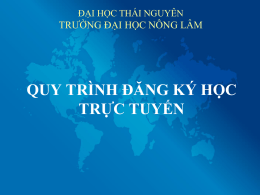 Sinh viên đăng ký - Trường đại học Nông Lâm Thái Nguyên
