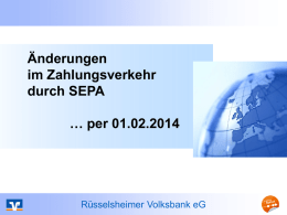 SEPA-Überweisung - Rüsselsheimer Volksbank eG