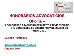 Honorários Advocatícios, Dr. Daisson Portanova