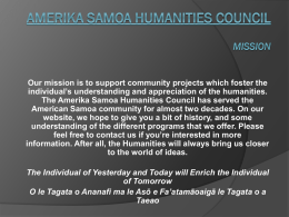 PPT, Unknown - Amerika Samoa Humanities Council