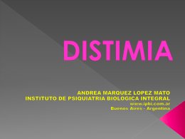 Distimia 2011 - Instituto de Psiquiatría Biológica Integral