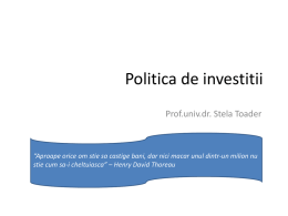 C3 - Politica de investitii