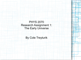 Research Assignment 1 () - Department of Physics and Astronomy