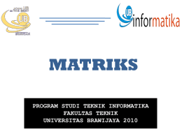 Matriks - Universitas Brawijaya