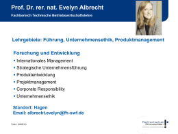 Prof. Dr. rer. nat. Evelyn Albrecht Fachbereich Technische