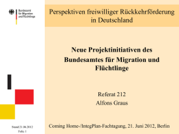 Neue Projektinitiativen des Bundesamtes für Migration