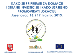 INVESTICIJE - Općina Jasenovac