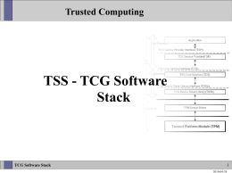 TCG Software Stack